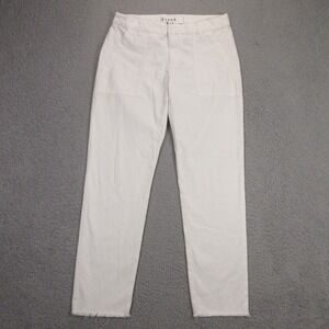 Frank & Eileen Blackrock Utility Pant size 4 Italian Peached Twill Chalk Raw Hem